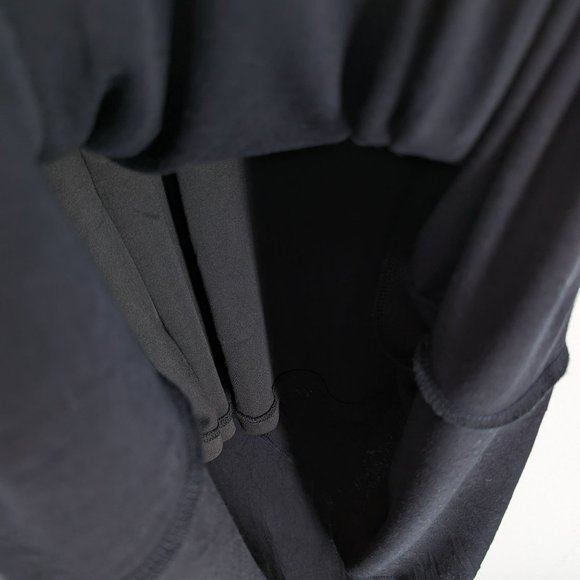 Soft Surroundings Darcey Dress XL Black Long Sleeve Lined Ruched Side Below Knee - Picture 8 of 13